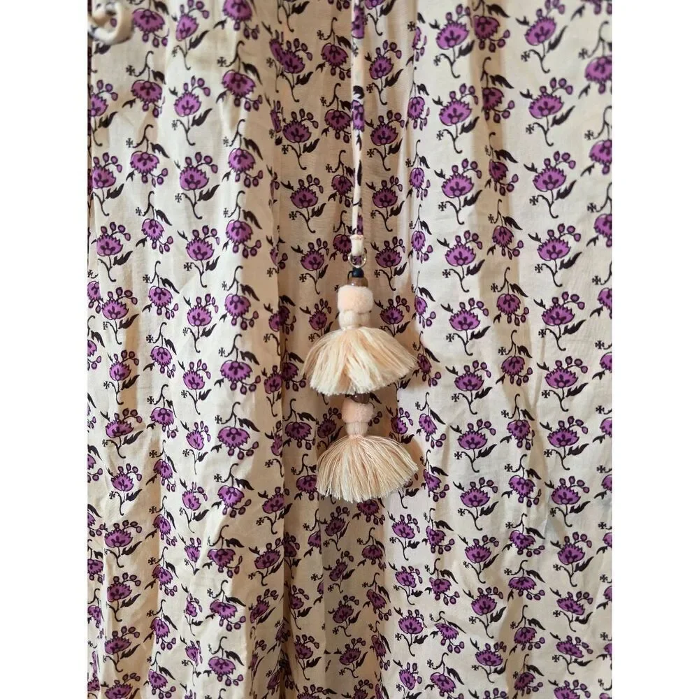 Tory Burch Floral Print Square Neckline Jumpsuit L